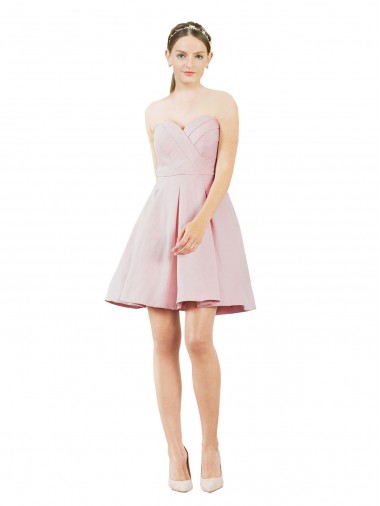 Cheap Short Knee Length Sweetheart Satin Cocktail Bridesmaid Dress Perth