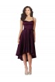 Elegant High Low Satin Bridesmaid Dress / Prom Dress with Criss Cross Back