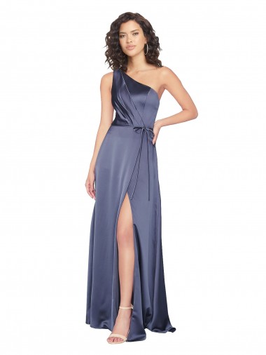 Cheap Draped Formal Silky Satin Bridesmaid Dress / Prom Dress with Tied Waist Perth