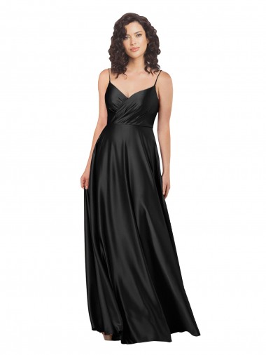 Cheap Full Length V-Neckline Formal Silky Satin Bridesmaid Dress / Prom Dress with Full Skirt Perth