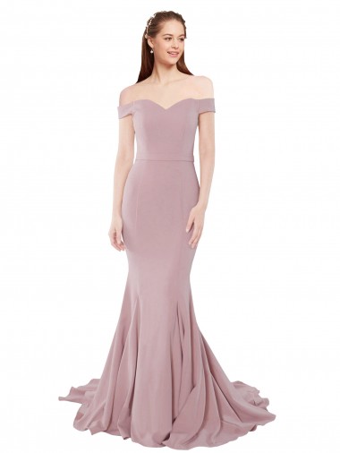 Cheap Off the Shoulder Mermaid Long Sweep Train Bridesmaid Dress / Prom Dress Perth