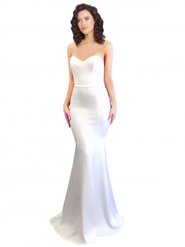 Cheap Sweetheart Strapless High Neck Long Formal Crepe Bridesmaid Dress / Prom Dress Perth