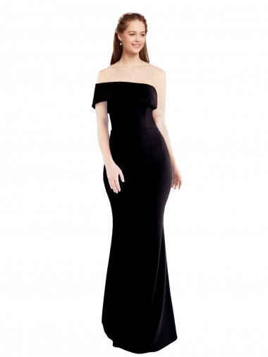 Cheap Asymmetrical Draped Off the Shoulder Banded Formal Crepe Bridesmaid Dress / Prom Dress Perth