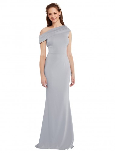 Cheap Off the Shoulder Asymmetrical Mermaid Formal Crepe Bridesmaid Dress / Prom Dress Perth