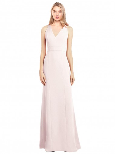 Cheap V-Neck Keyhole Back Crepe Trumpet Bridesmaid Dress / Prom Dress Perth