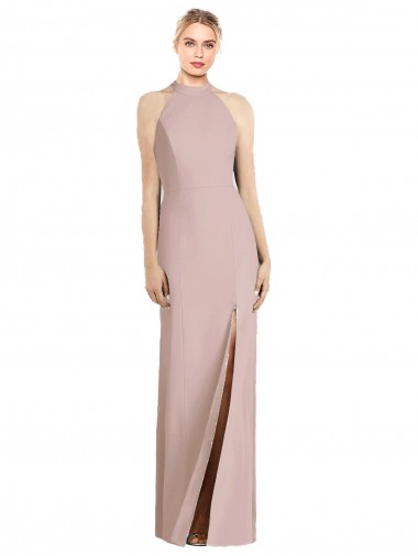 Cheap High Neck Cutout Halter Trumpet Bridesmaid Dress Perth