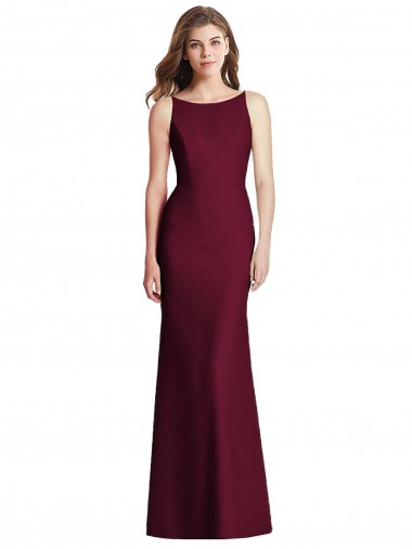 Cheap Open Cowl Back Bateau Neck Trumpet Bridesmaid Dress Perth