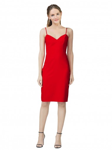 Cheap Sleeveless Sheath Sweetheart Neckline Formal Crepe Bridesmaid Dress / Prom Homecoming Dress Perth