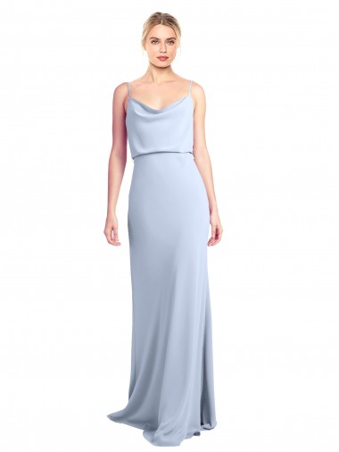 Cheap Feminine Cowl Neck Slim Floor Length Stretch Formal Crepe Bridesmaid Dress / Prom Dress Perth