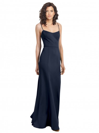 Cheap Fit and Flare Scoop Neck Long Sleeveless Stretch Formal Crepe Bridesmaid Dress / Prom Dress Perth