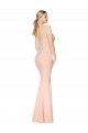 Sweetheart Shirred Neck Long Floor Length Formal Crepe Bridesmaid Dress / Prom Dress