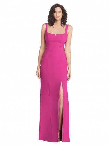 Cheap Wide Strap Notch Empire Waist Bridesaid Dress with Front Slit Perth