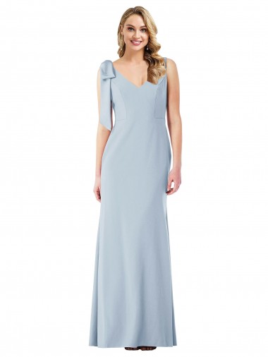 Cheap V-Back Bow Shoulder Trumpet Bridesmaid Dress / Prom Dress Perth