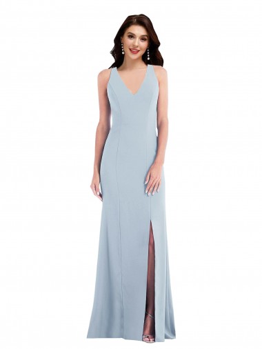 Cheap Criss Cross Cutout Back Maxi Bridesmaid Dress / Prom Dress with Front Slit Perth