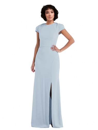 Cheap Cap Sleeve Cutout Tie Back Trumpet Bridesmaid Dress Perth