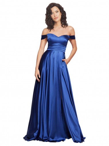 Cheap Ball Gown Off the Shoulder Sweetheart Formal Stretch Satin Bridesmaid Dress / Prom Dress Perth