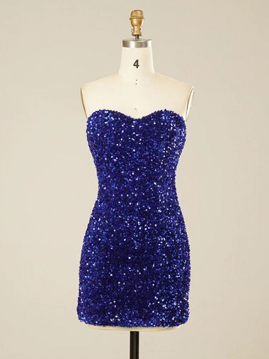 Cheap Short Sweetheart Velvet Sequin Homecoming Dress / Prom Dress Perth