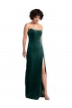 Scooped Strapless Long Formal Velvet Bridesmaid Dress / Prom Dress with Daring Side Slit